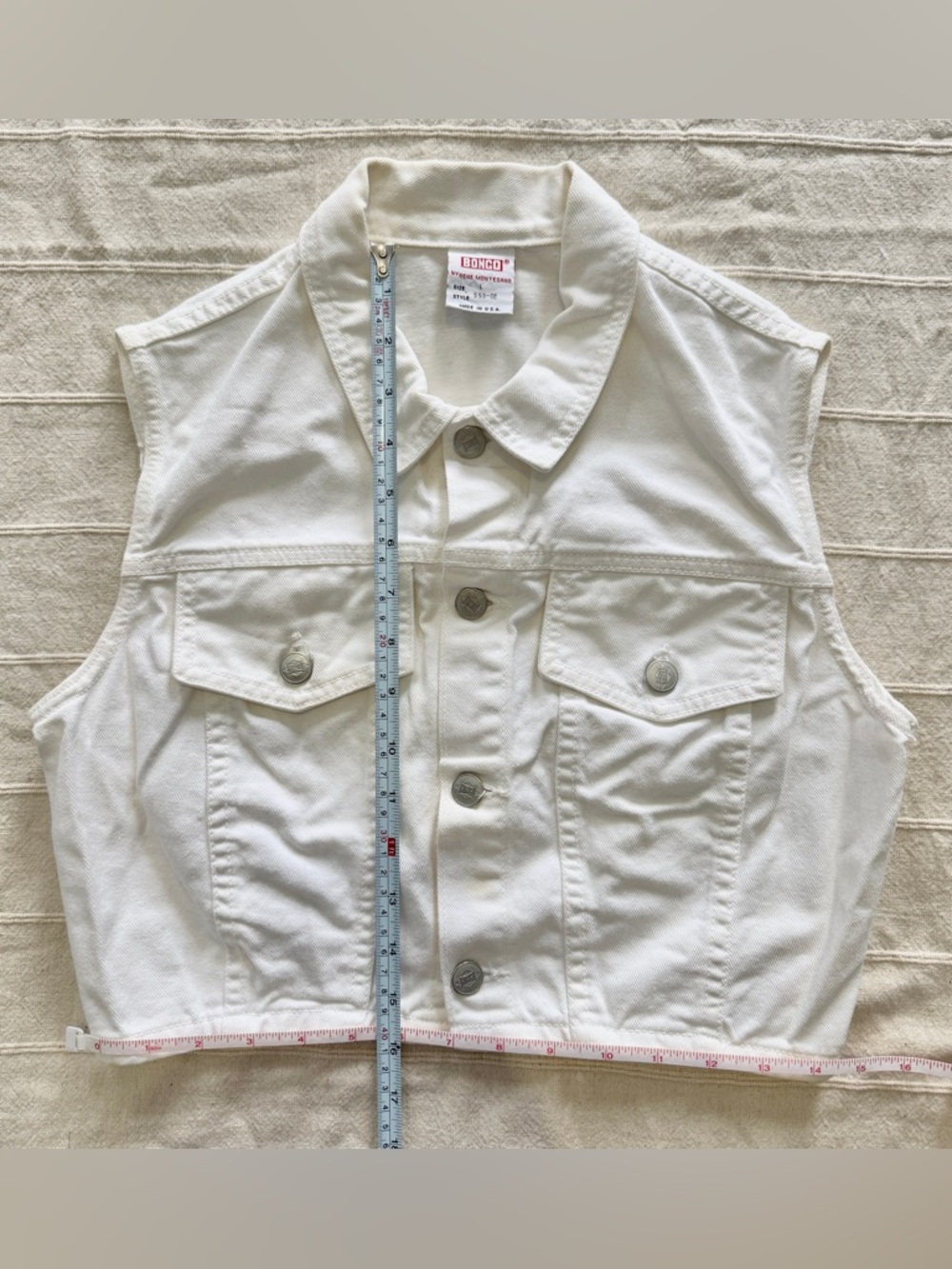 BONGO WhiteDenim Button-Up Vest